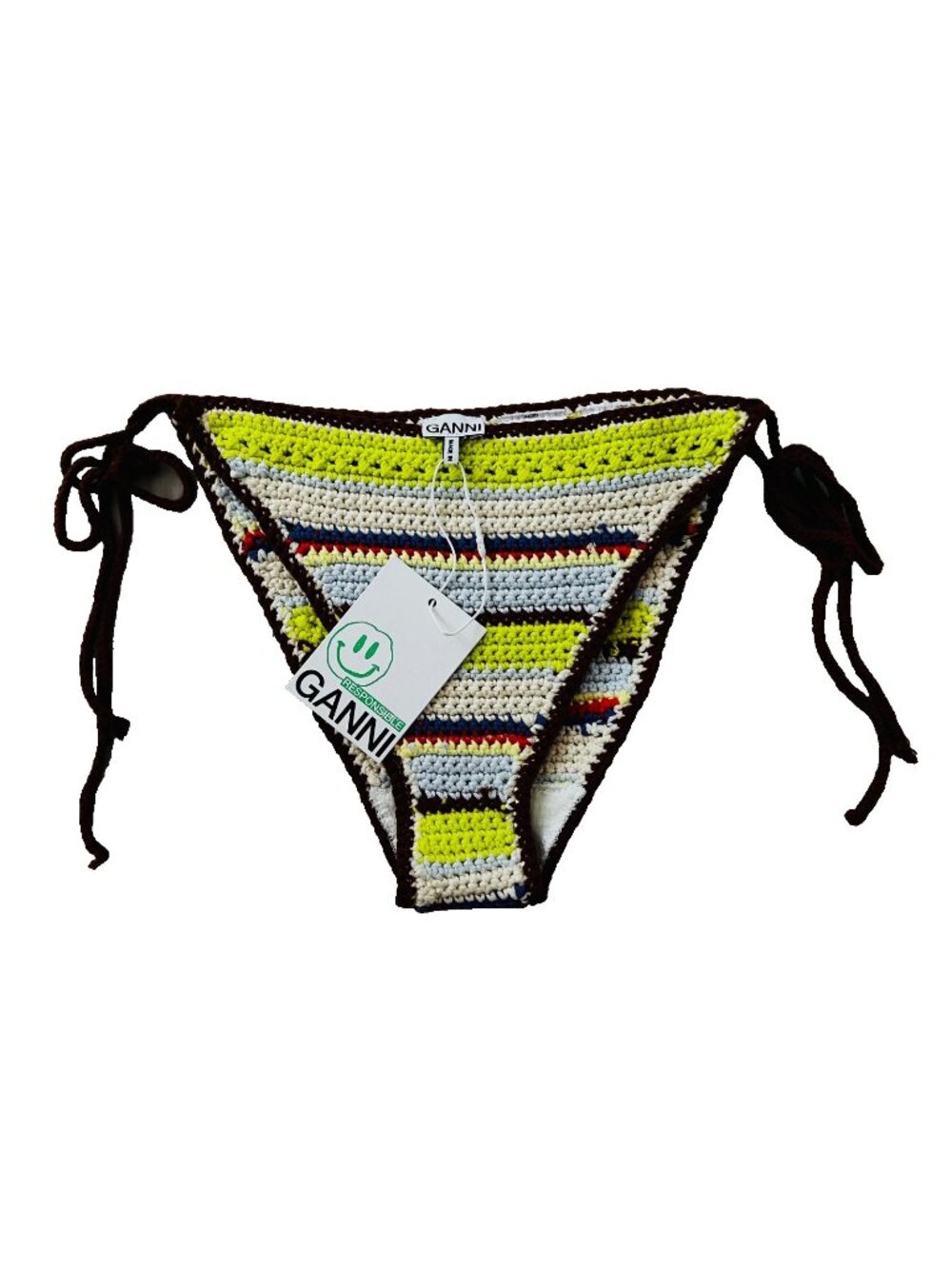 Ganni Crochet String Bikini Briefs Multi Striped ( 38 )